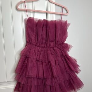 Elegant Plum Tulle women’s Dress